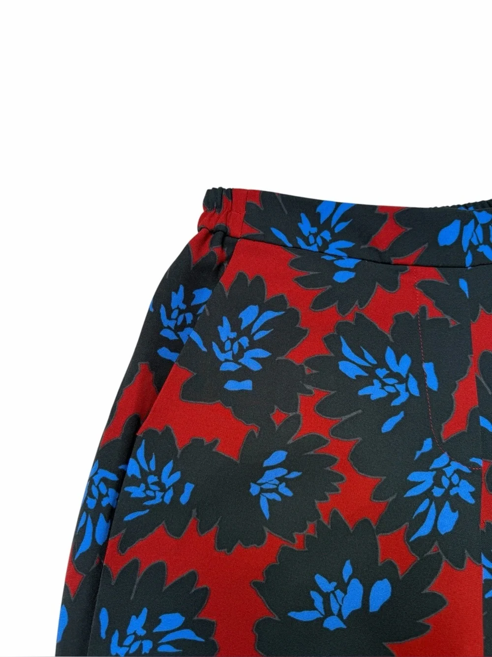J.Crew Floral Drapey Pull-On Slim Straight Pants Red Blue Size 6